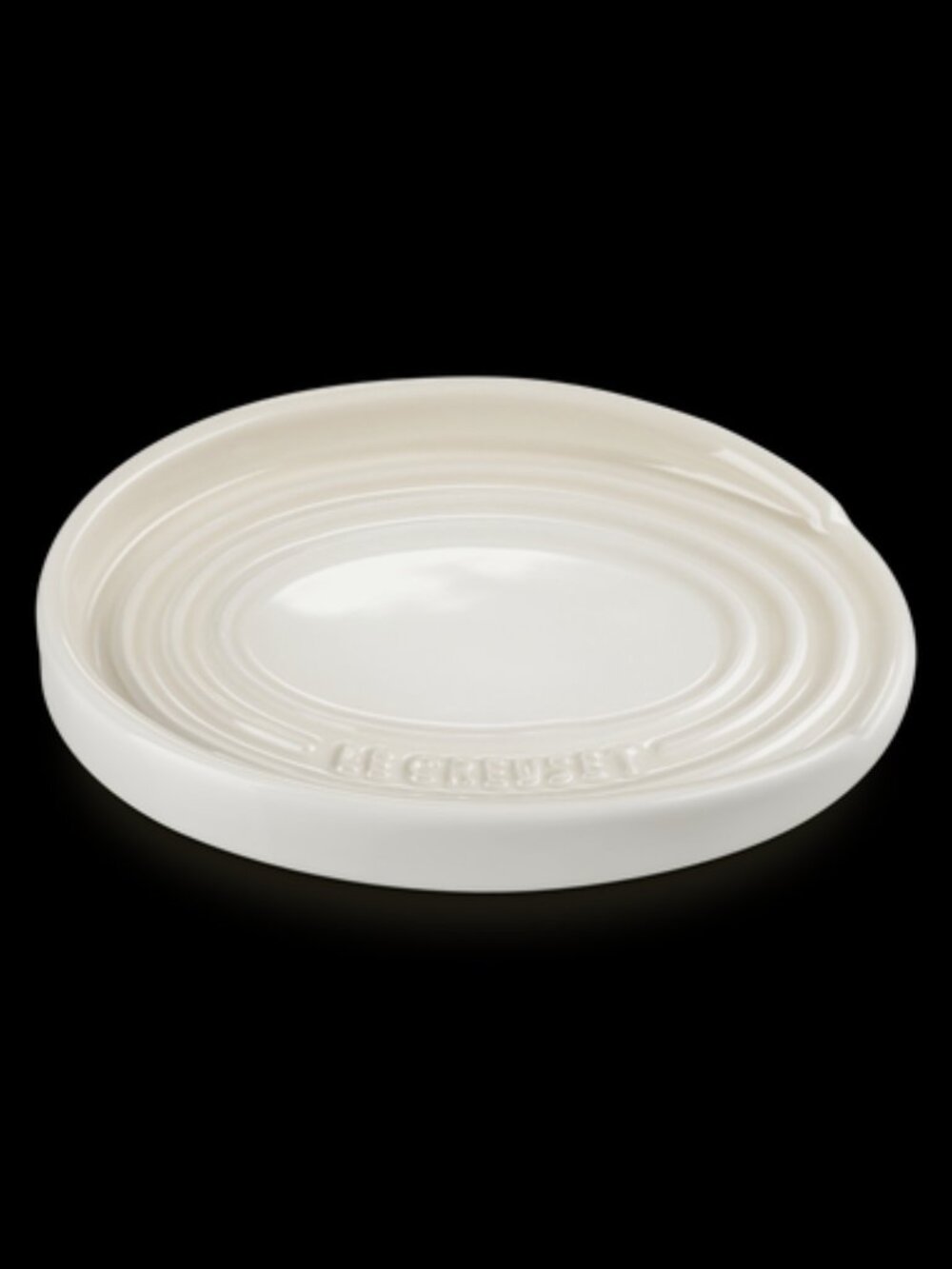 Le Creuset Stoneware Oval Spoon Rest Meringue NEW